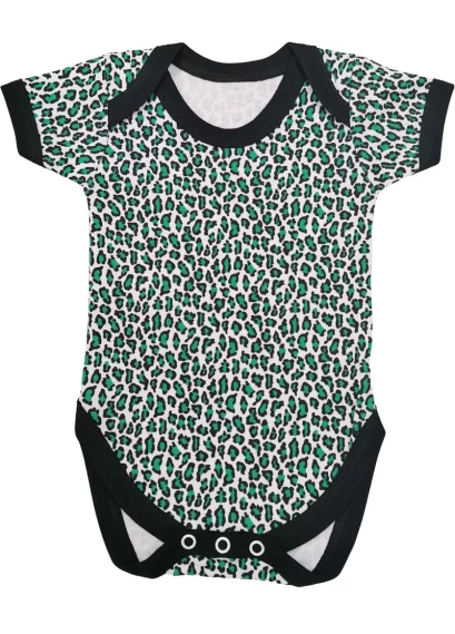 Emerald Green Animal Print Baby Grow Leopard Baby Clothes