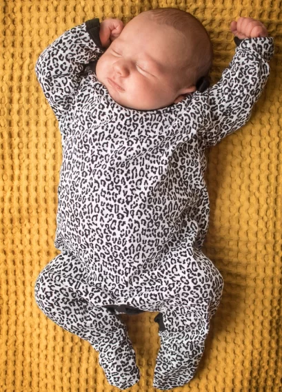 Leopard Print Baby Sleepsuit Animal Print Snow Leopard Outfit