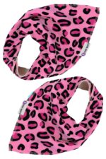 Quirky Twin Pack Animal PrintPrint Leopard Bandana Bibs Dribble Bibs Pink