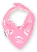 Skull & Crossbones Pink Bandana Bib Single Toddler Dribble Bib