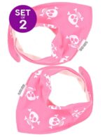 Pink Skull & Crossbones Girls Bandana Bibs Dribble Bib