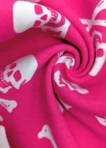 Pink Skull & Crossbones Baby Grow & Sleepsuit Fabric