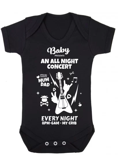 Rock Concert Baby Funny Black Bodysuit Clothes