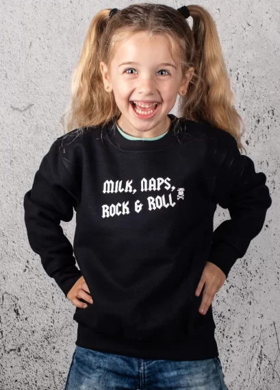 Rock & Roll Kids Sweatshirt Baby & Toddler Music Cool Sweater Black