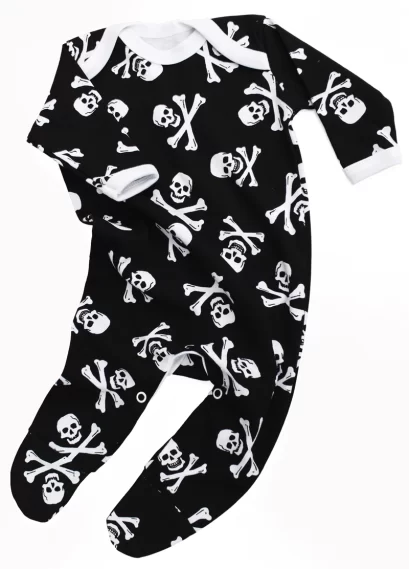 Skull & Crossbones Alternative Baby Sleepsuit Goth Alternative Romper