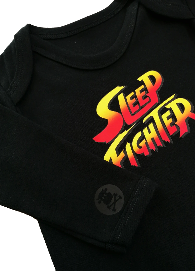 Sleep Fighter Gamer Baby Sleepsuit Retro Street Fighter Baby Clothing