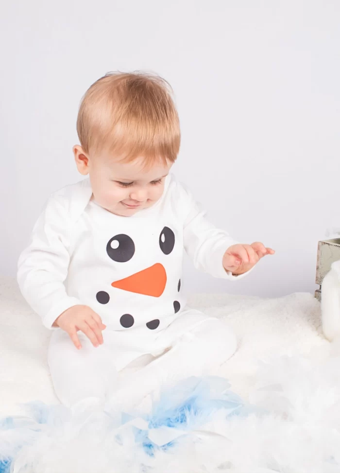 Snowman Baby Sleepsuit First Christmas Outfit