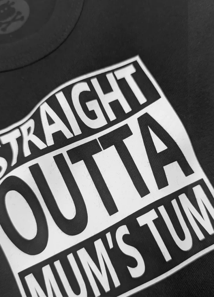 Straight Outta Mum's Tum Baby Clothes NWA Baby Grow