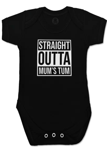 Hip Hop Baby Grow Straight Outta Mum's Tum Compton Bodysuit