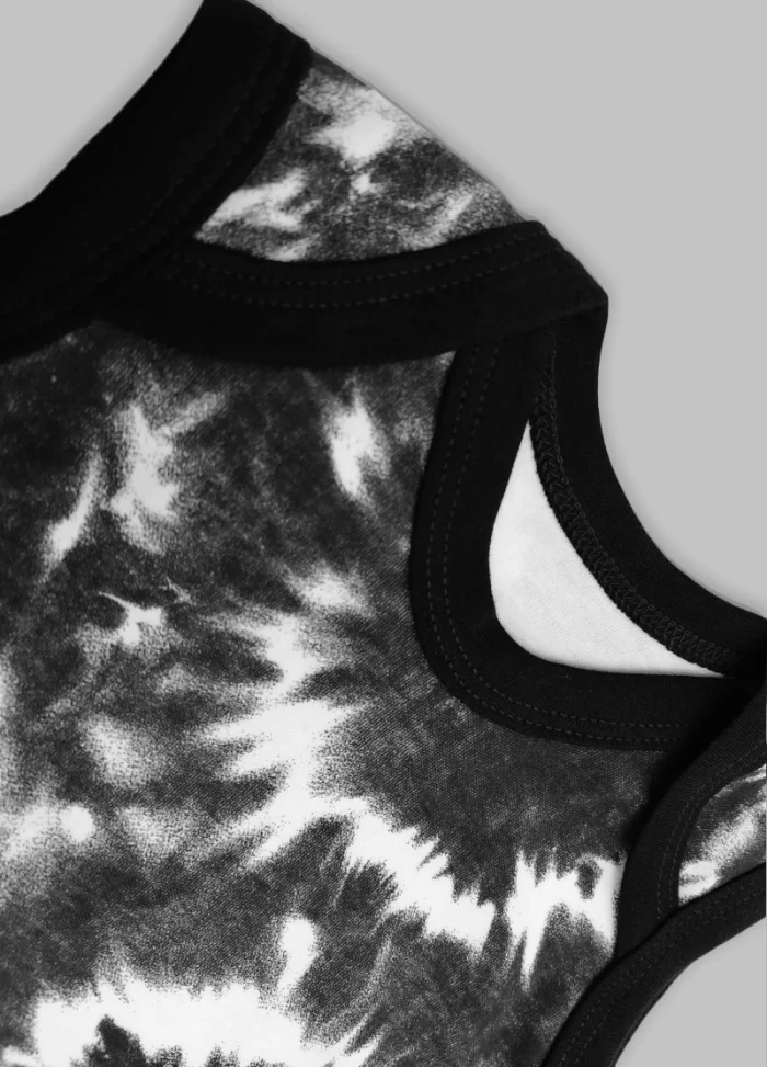 Tie Dye Baby Clothes Sleeveless Romper 0-3 months Neckline