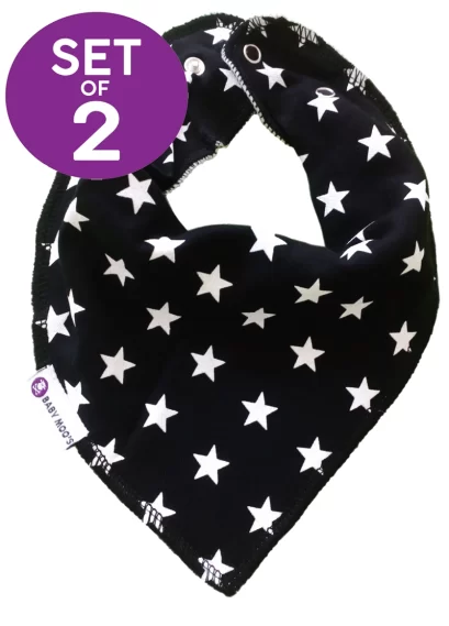 Set of 2 Baby Trendy Dribble Bibs Star Toddler Bandana Bibs