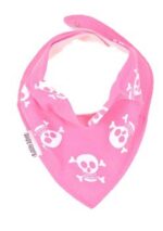 PInk Baby Bib Skull & Crossbones Toddler Dribble Bib