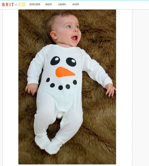 Cute Snowman Baby Sleepsuit Featured By Brit.co